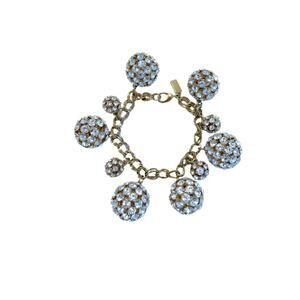 Kate Spade New York Gold Pave Crystal Ball Charm Bracelet Box Sparkly Minor Flaw